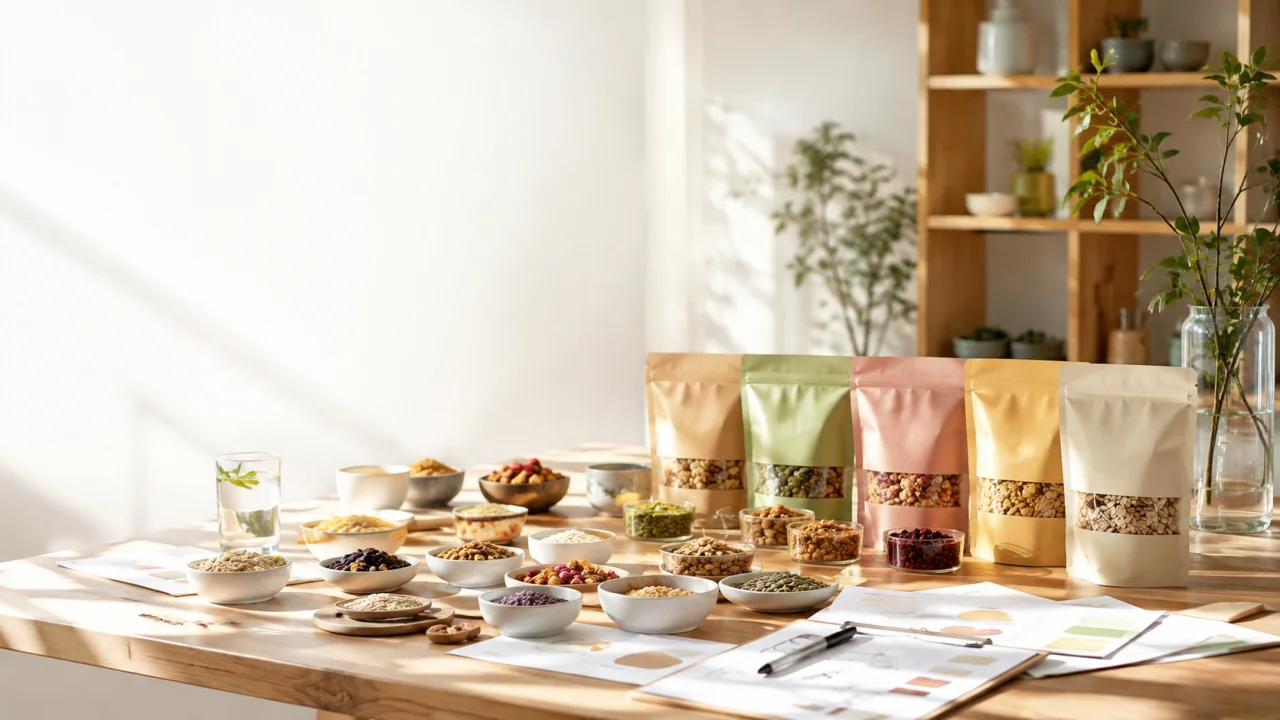 明亮实景中的食品口味与产品命名命名项目现场